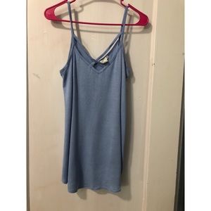Blue tank top with criss cross